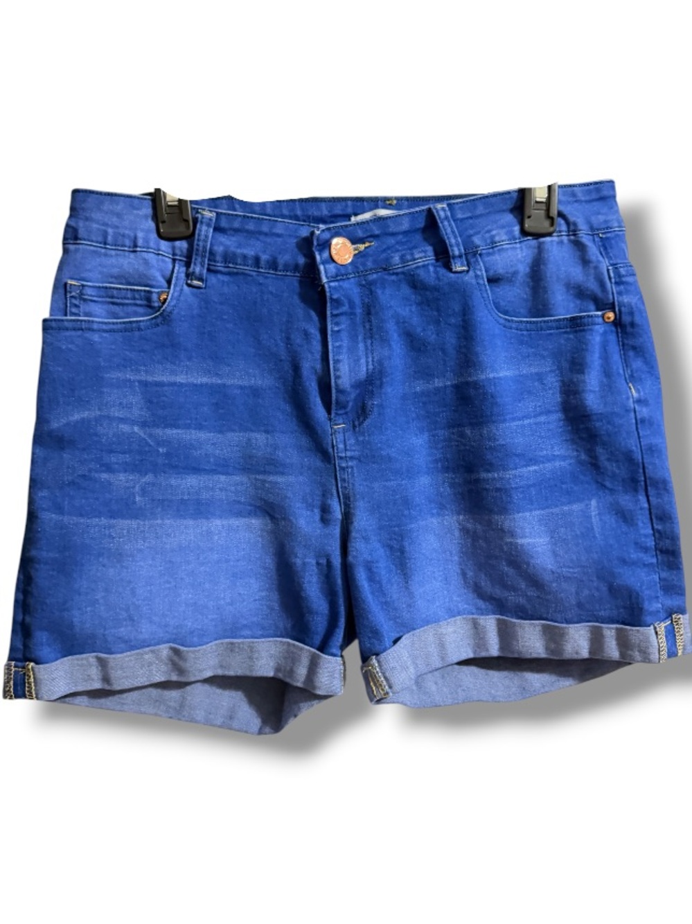 Blue Savvy Women’s Jean Denim Fold-Cuff Shorts